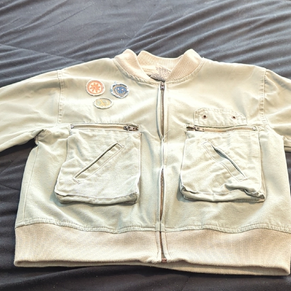 Bomber Jacket Jr. with Patches / Army Green
